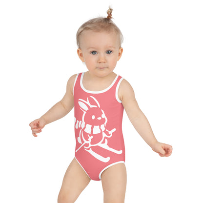 CS0011 - 03008 - AOP Ski Bunny Kids Swimsuit (Pink)