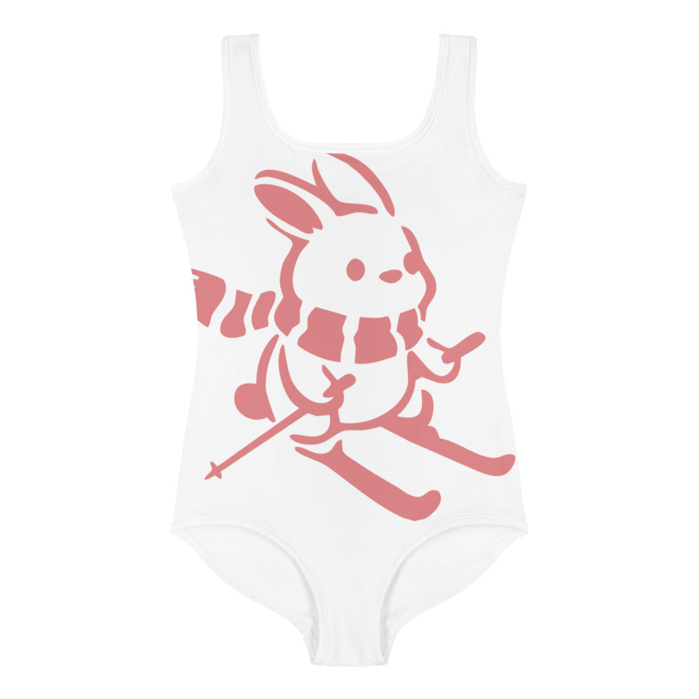 CS0011 - 03008 - AOP Ski Bunny Kids Swimsuit (White)