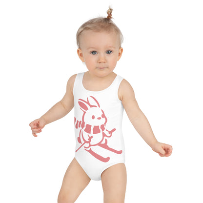 CS0011 - 03008 - AOP Ski Bunny Kids Swimsuit (White)