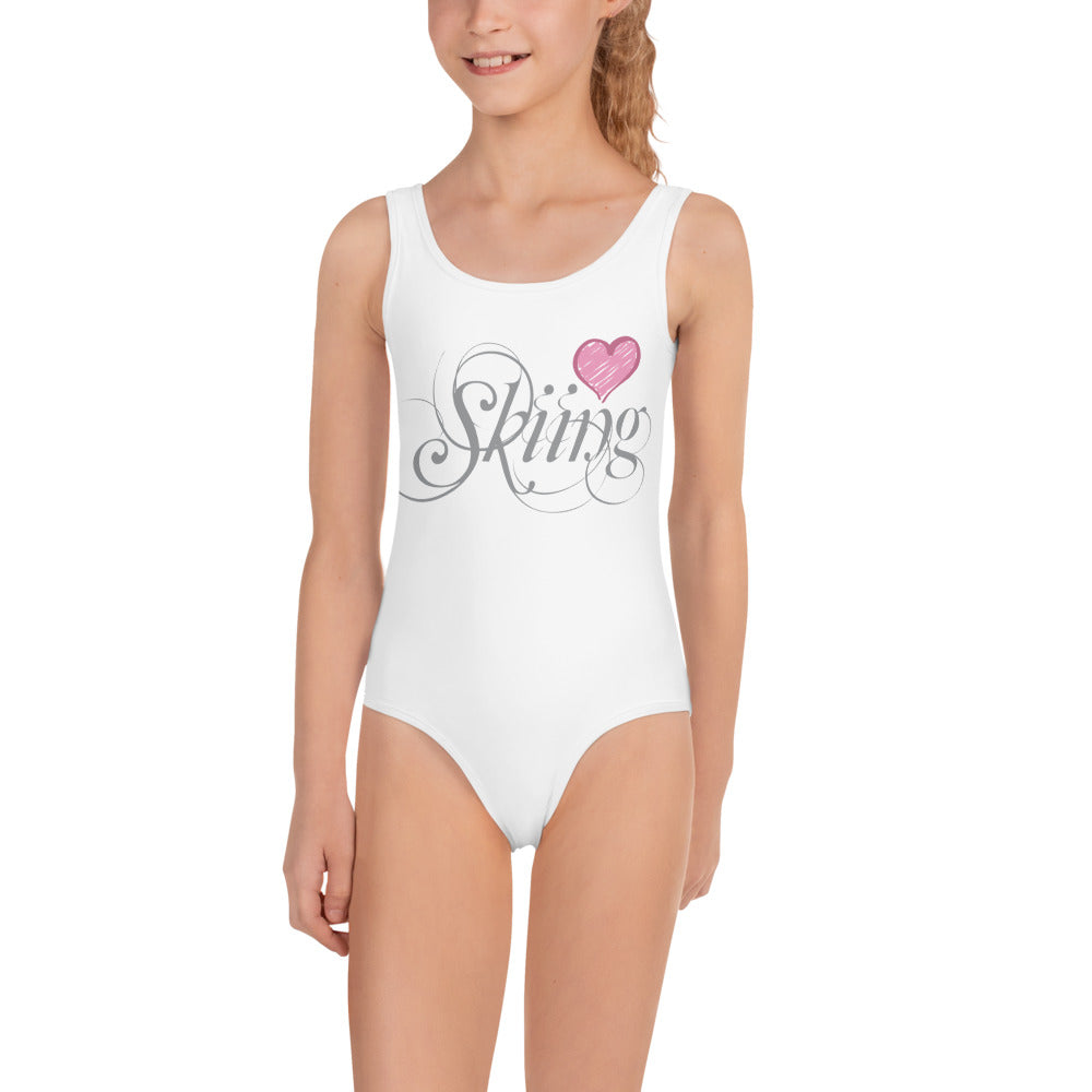 CS0047 - 03008 - AOP Love Skiing/Women's Kids Swimsuit