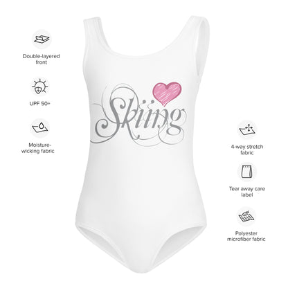 CS0047 - 03008 - AOP Love Skiing/Women's Kids Swimsuit