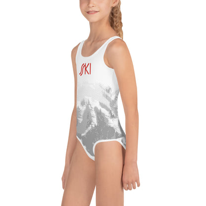 CS0030 - 03008 - AOP SKI Tracks Print Kids Swimsuit