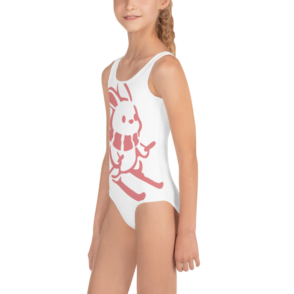 CS0011 - 03008 - AOP Ski Bunny Kids Swimsuit (White)