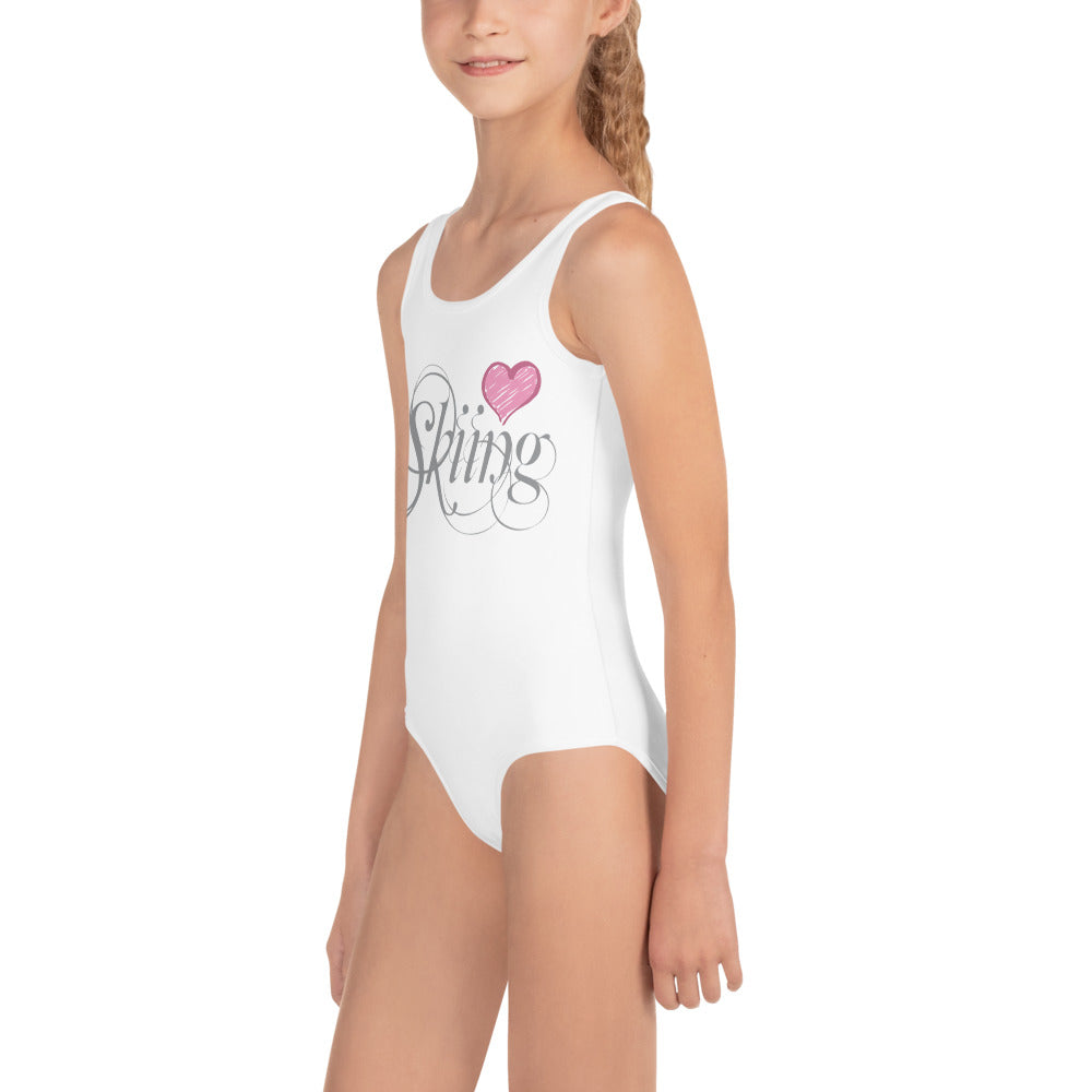 CS0047 - 03008 - AOP Love Skiing/Women's Kids Swimsuit