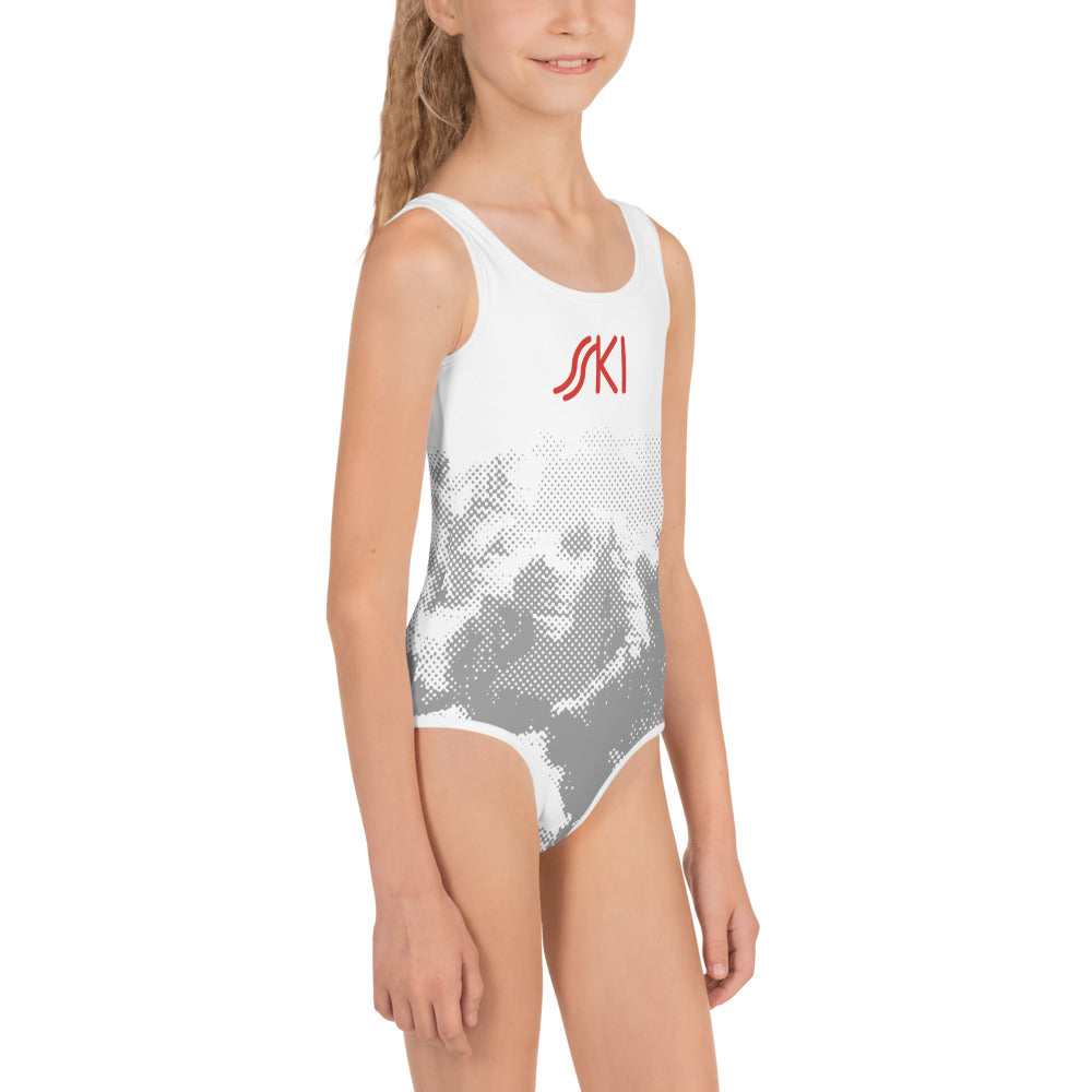 CS0030 - 03008 - AOP SKI Tracks Print Kids Swimsuit