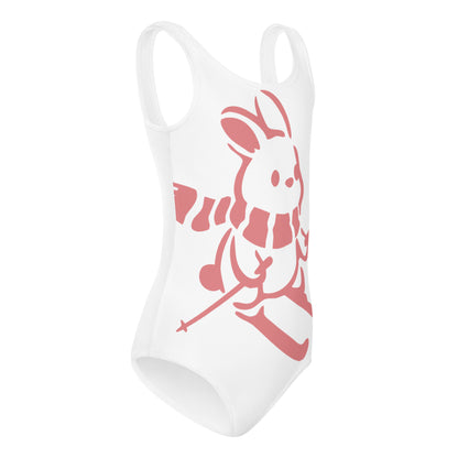 CS0011 - 03008 - AOP Ski Bunny Kids Swimsuit (White)