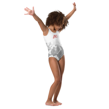 CS0030 - 03008 - AOP SKI Tracks Print Kids Swimsuit