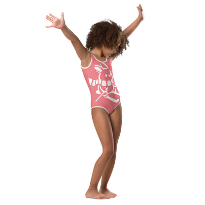 CS0011 - 03008 - AOP Ski Bunny Kids Swimsuit (Pink)