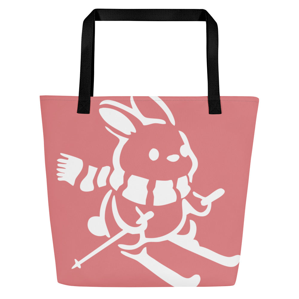 CS0011 - 05001 - AOP Ski Bunny  Large Tote Bag w/Pocket (Pink)