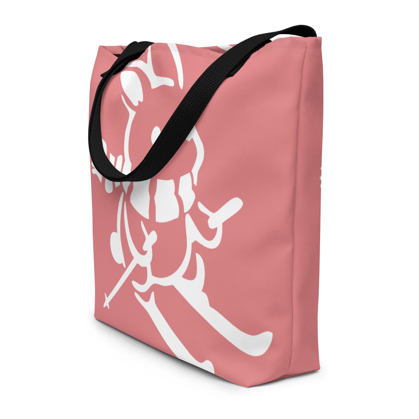 CS0011 - 05001 - AOP Ski Bunny  Large Tote Bag w/Pocket (Pink)