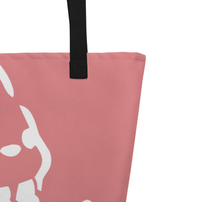 CS0011 - 05001 - AOP Ski Bunny  Large Tote Bag w/Pocket (Pink)