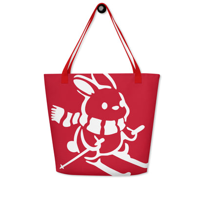 CS0011 - 05001 - AOP Ski Bunny Large Tote Bag w/Pocket (Red)