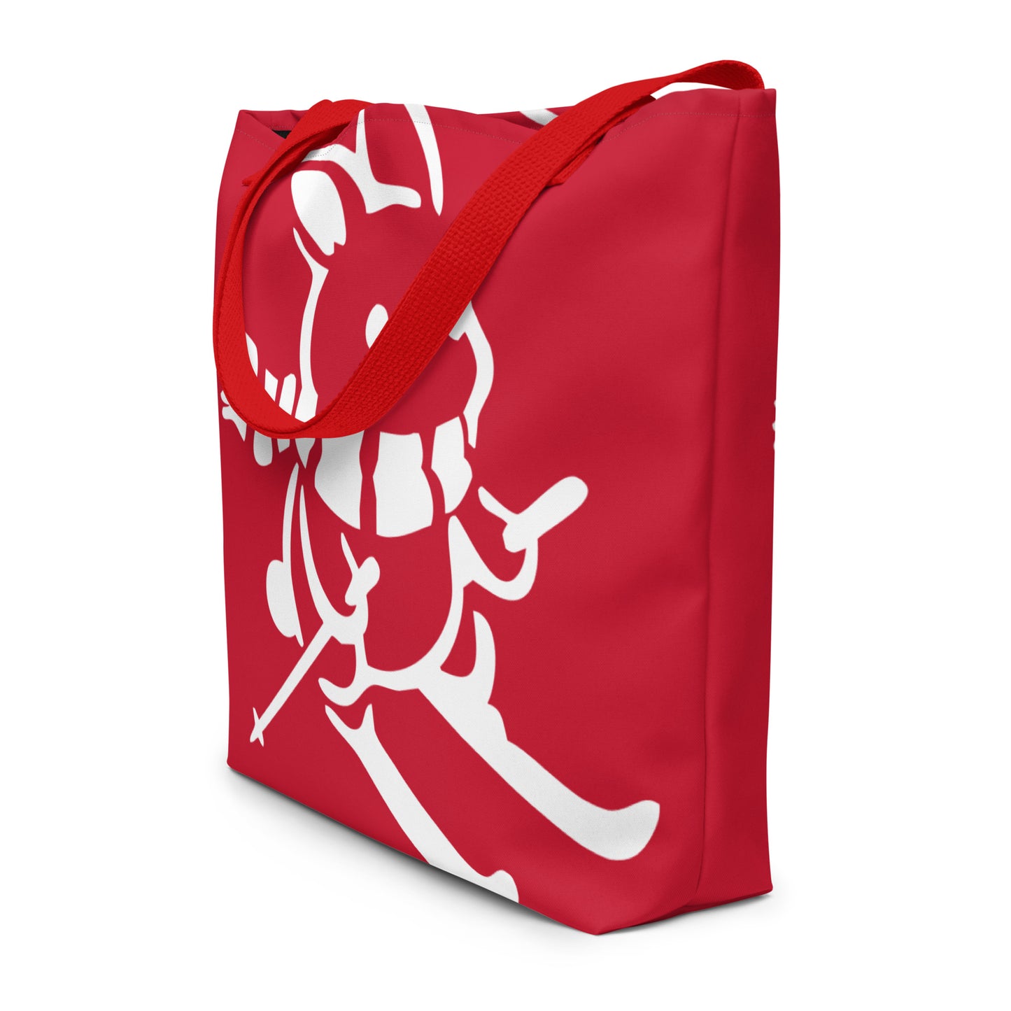 CS0011 - 05001 - AOP Ski Bunny Large Tote Bag w/Pocket (Red)