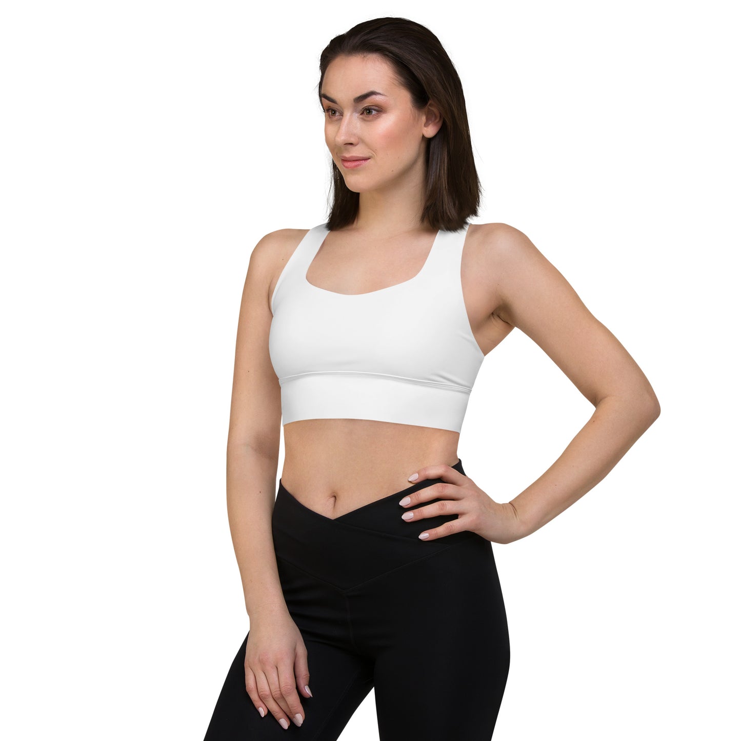 CS0027 - 02011 - LOVE2SKI Longline sports bra (Matching White)