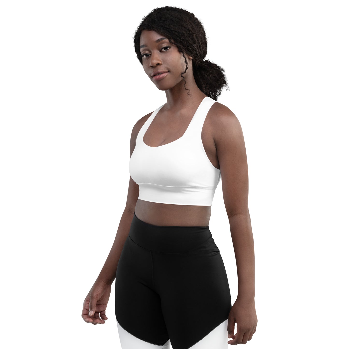 CS0027 - 02011 - LOVE2SKI Longline sports bra (Matching White)