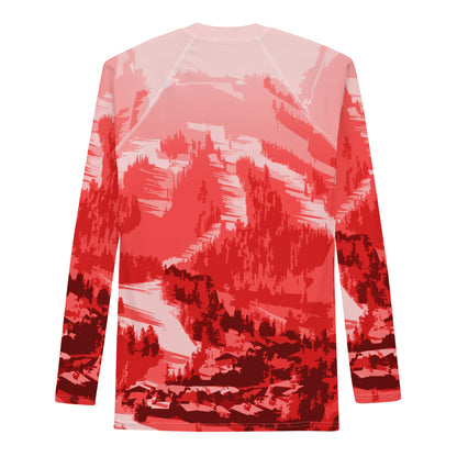 CS0028 - 01008 - Ski Slopes Print Men's Rash Guard (Red)