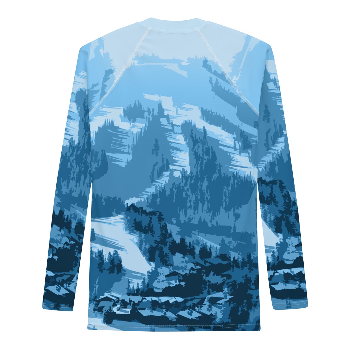 CS0028 - 01008 - Ski Slopes Print Men's Rash Guard (Blue)