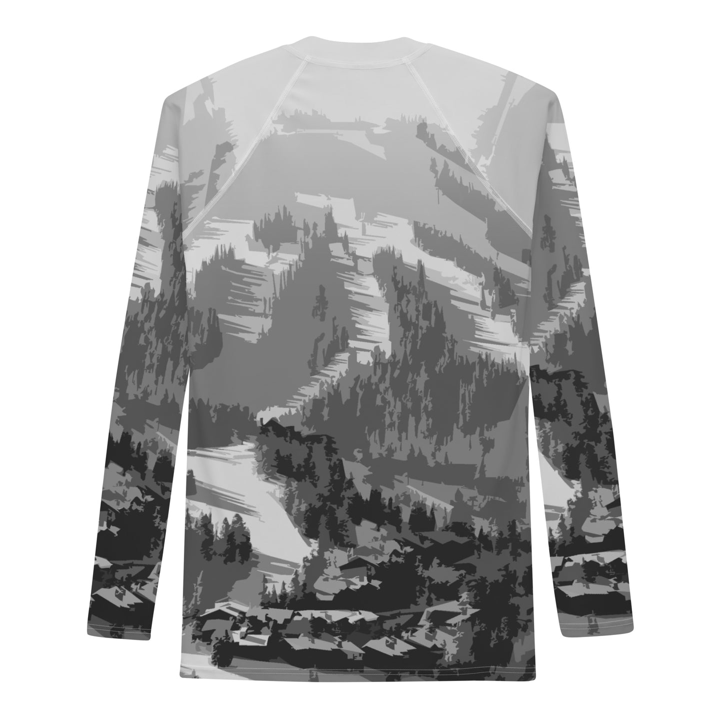 CS0028 - 01008 - Ski Slopes Print Men's Rash Guard (Gray)