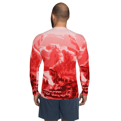 CS0028 - 01008 - Ski Slopes Print Men's Rash Guard (Red)