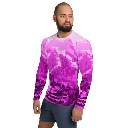 CS0028 - 01008 - Ski Slopes Print Men's Rash Guard (Pink)