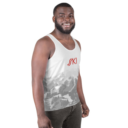 CS0030 - 01003 - SKI Tracks Print AOP Unisex Tank Top