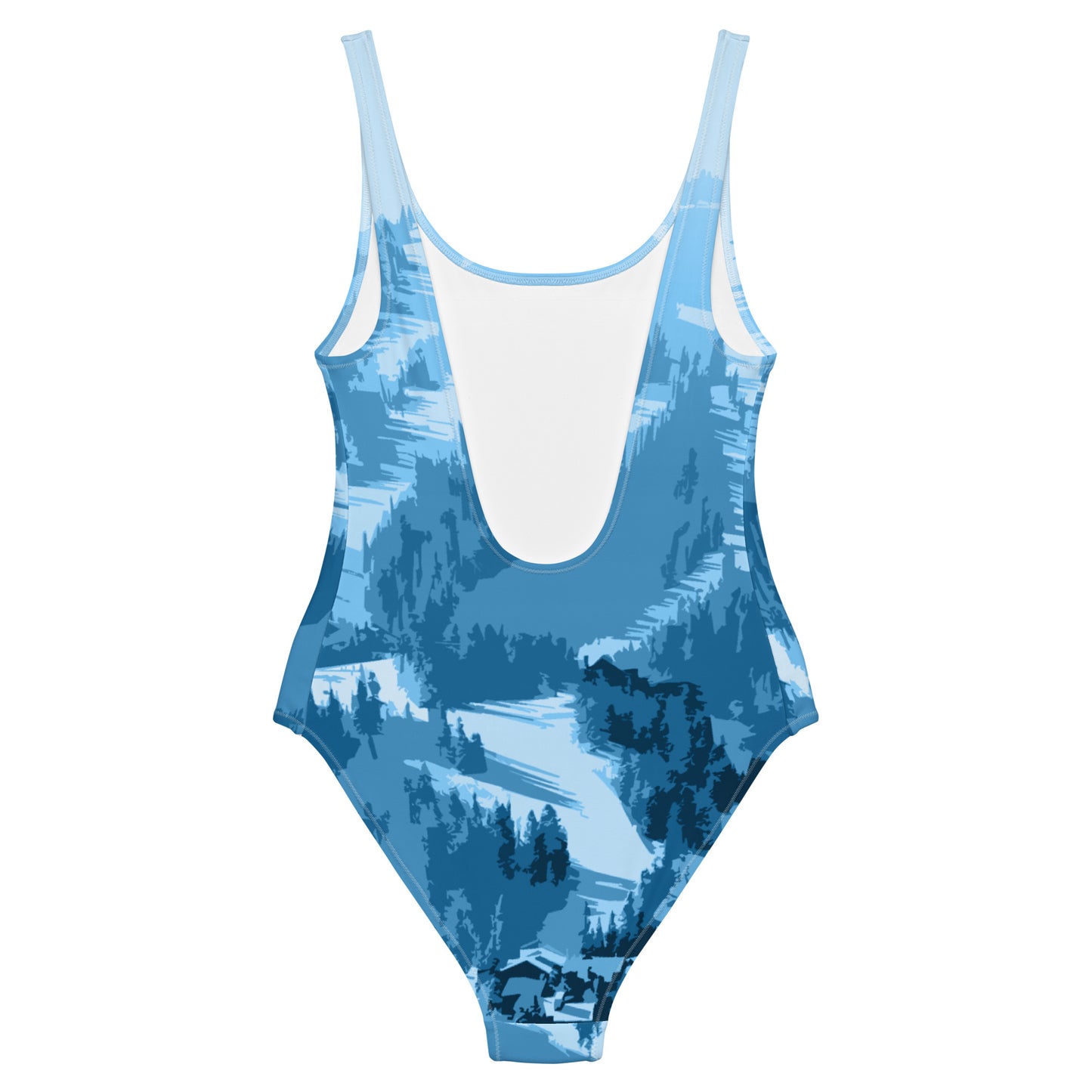 CS0028 - 02008 - Ski Slopes Print One-Piece Swimsuit (Blue)