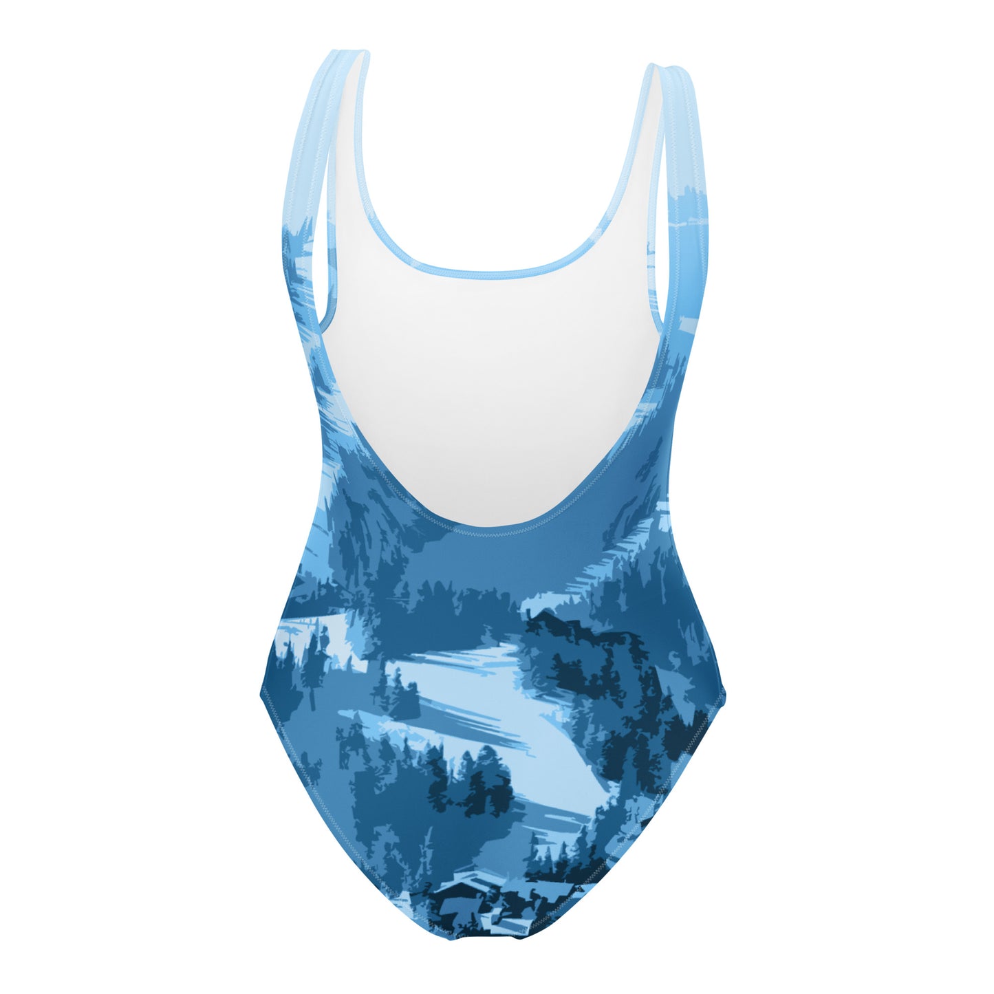 CS0028 - 02008 - Ski Slopes Print One-Piece Swimsuit (Blue)