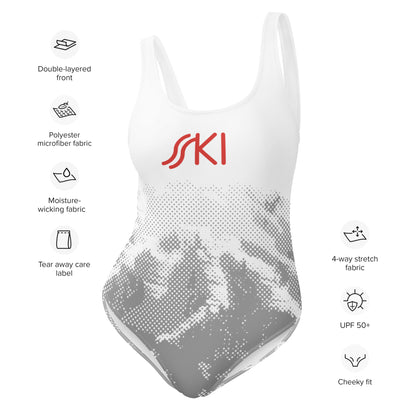 CS0030 - 02008 - SKI Tracks One-Piece Swimsuit (print/red)