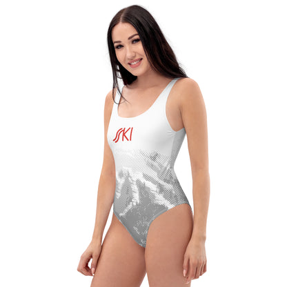 CS0030 - 02008 - SKI Tracks One-Piece Swimsuit (print/red)