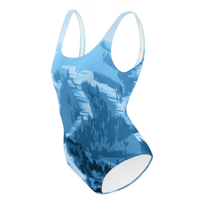 CS0028 - 02008 - Ski Slopes Print One-Piece Swimsuit (Blue)