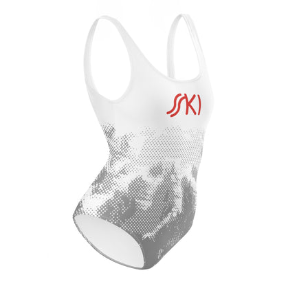 CS0030 - 02008 - SKI Tracks One-Piece Swimsuit (print/red)