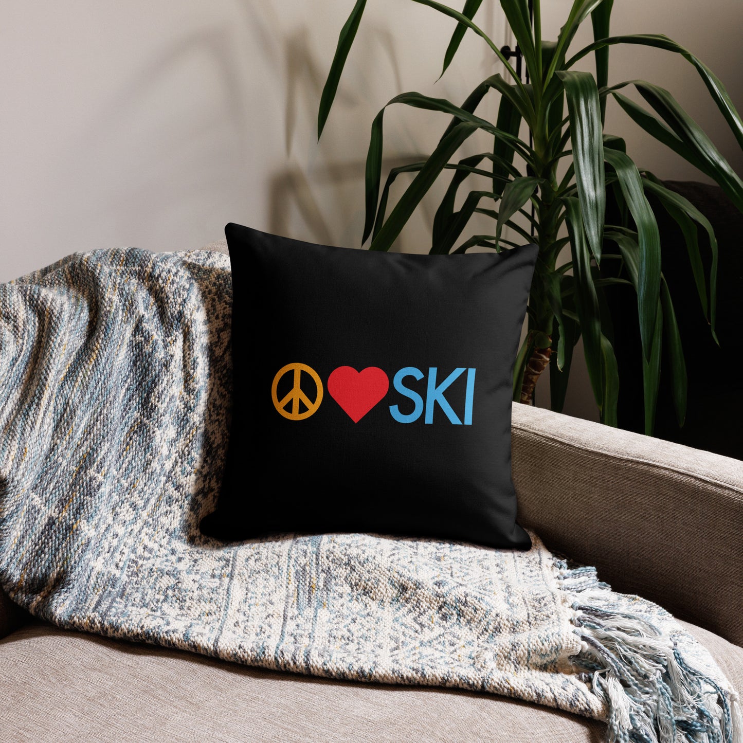 CS0026 - 06005 - Peace | Love | SKI Premium Pillow