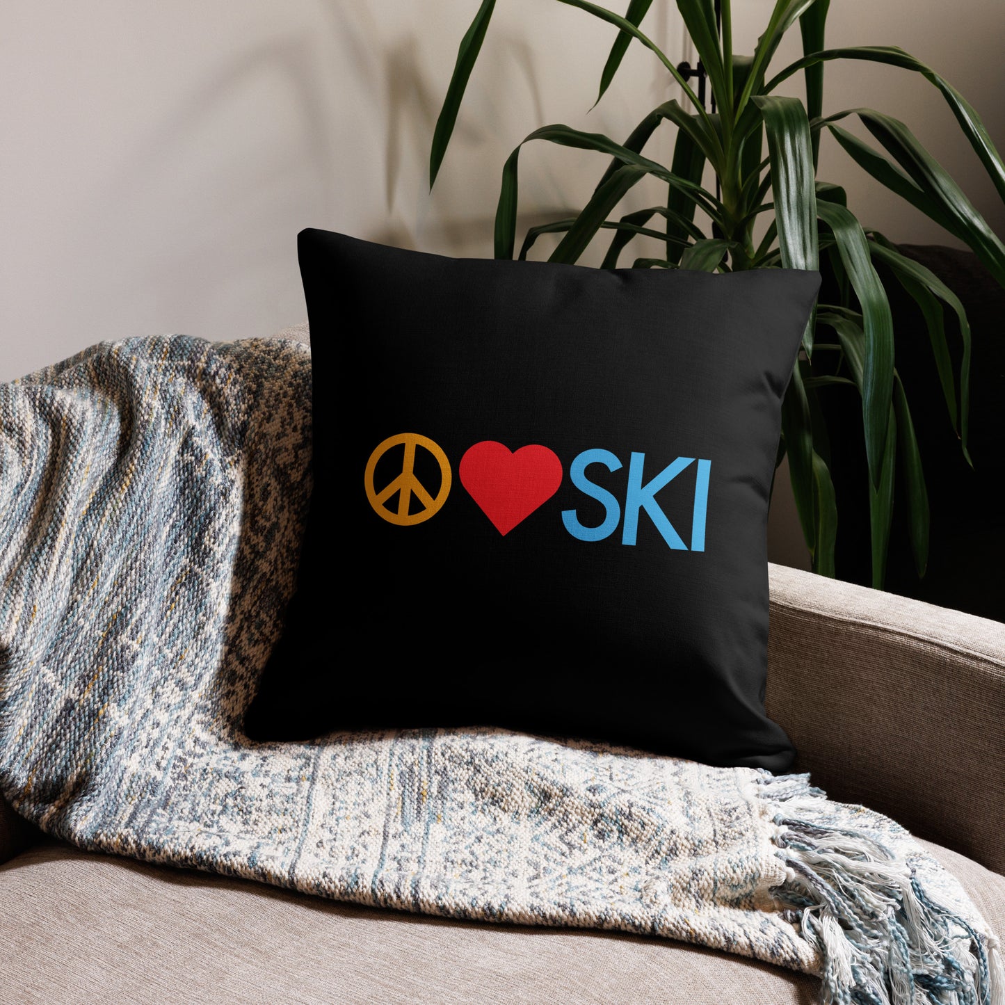 CS0026 - 06005 - Peace | Love | SKI Premium Pillow