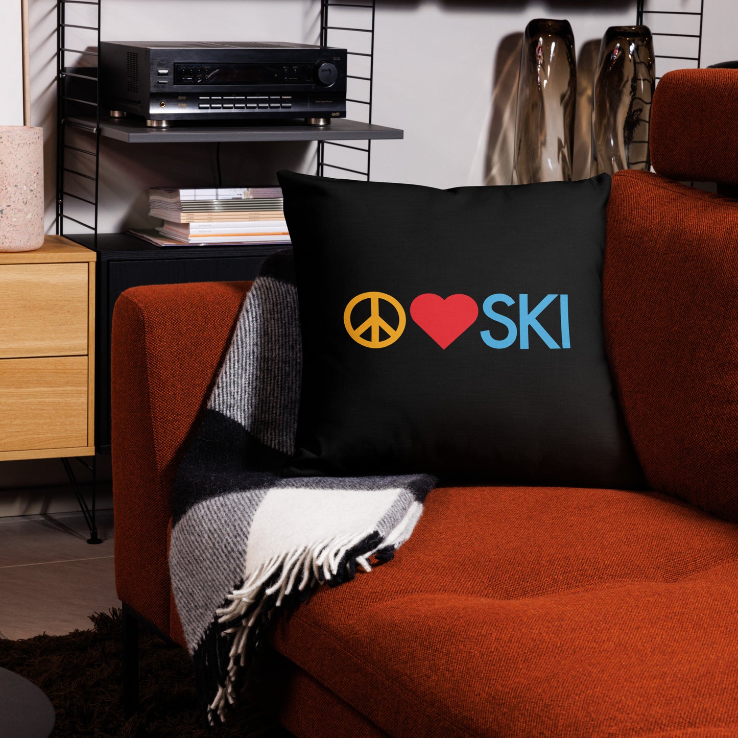 CS0026 - 06005 - Peace | Love | SKI Premium Pillow