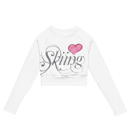 CS0047 - 02010 - Love Skiing/Women's Recycled long-sleeve crop top