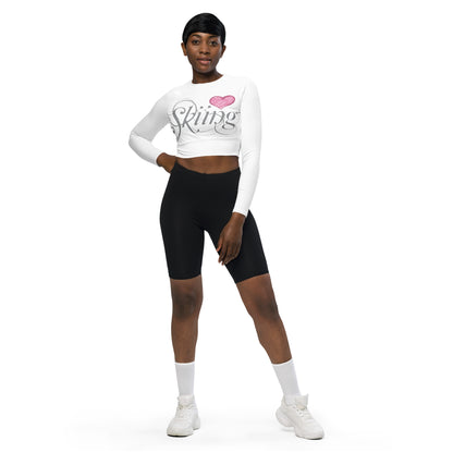 CS0047 - 02010 - Love Skiing/Women's Recycled long-sleeve crop top