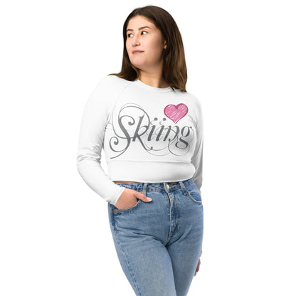 CS0047 - 02010 - Love Skiing/Women's Recycled long-sleeve crop top