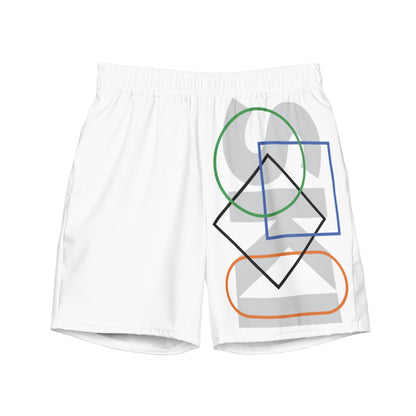 CS0044 - 01008 - SKI Icons Outlined Men's swim trunks (White)