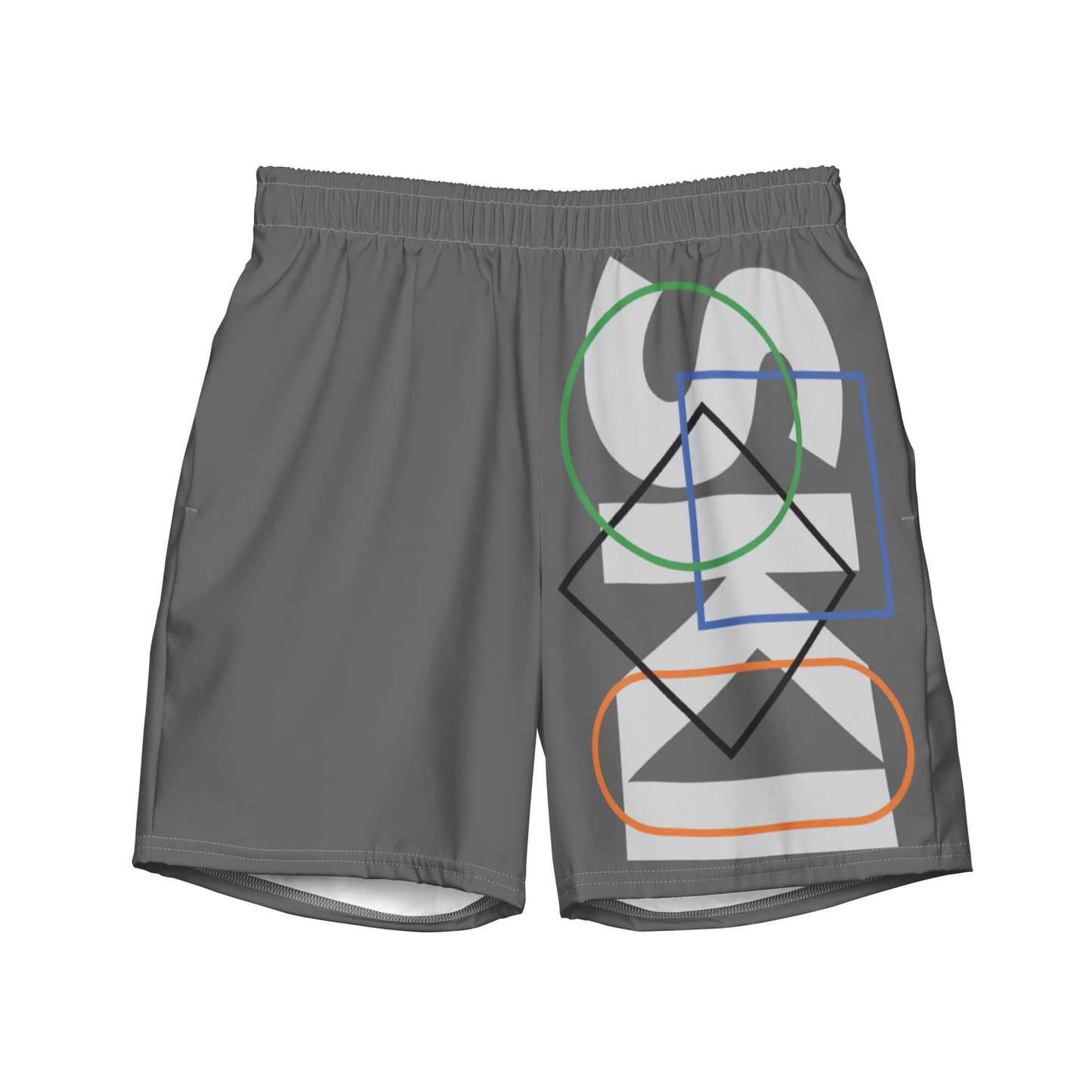 CS0044 - 01008 - AOP SKI Icons Outlined Men's swim trunks (Gray)