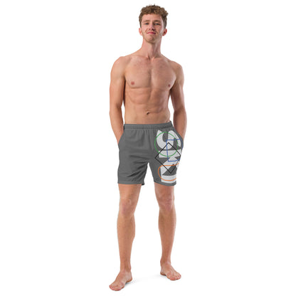 CS0044 - 01008 - AOP SKI Icons Outlined Men's swim trunks (Gray)