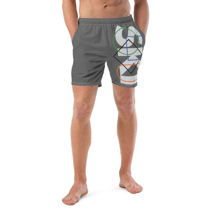 CS0044 - 01008 - AOP SKI Icons Outlined Men's swim trunks (Gray)