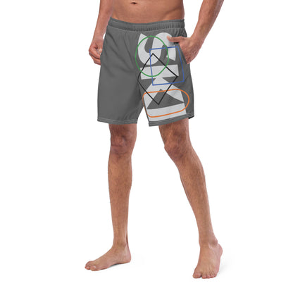 CS0044 - 01008 - AOP SKI Icons Outlined Men's swim trunks (Gray)