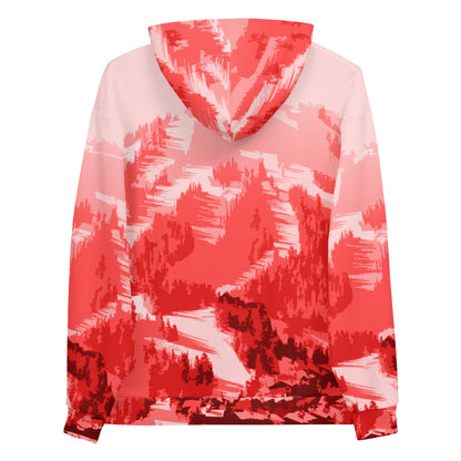 CS0028 - 01004 - AOP Ski Slopes Print Unisex Hoodie (Red)