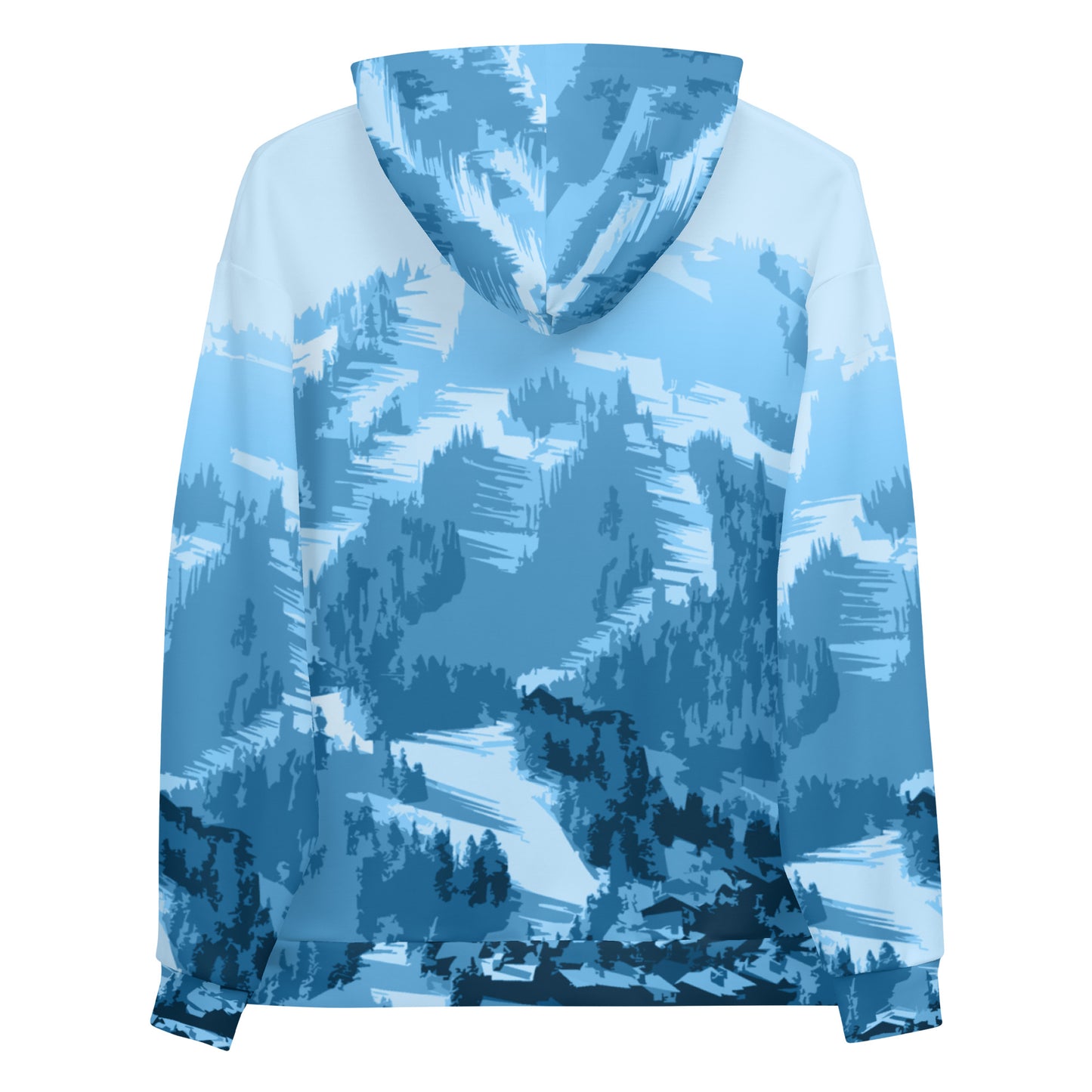 CS0028 - 01004 - AOP Ski Slopes Print Unisex Hoodie (Blue)