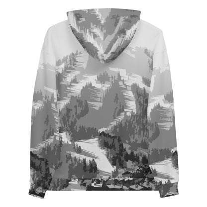 CS0028 - 01004 - AOP Ski Slopes Print Unisex Hoodie (Gray)