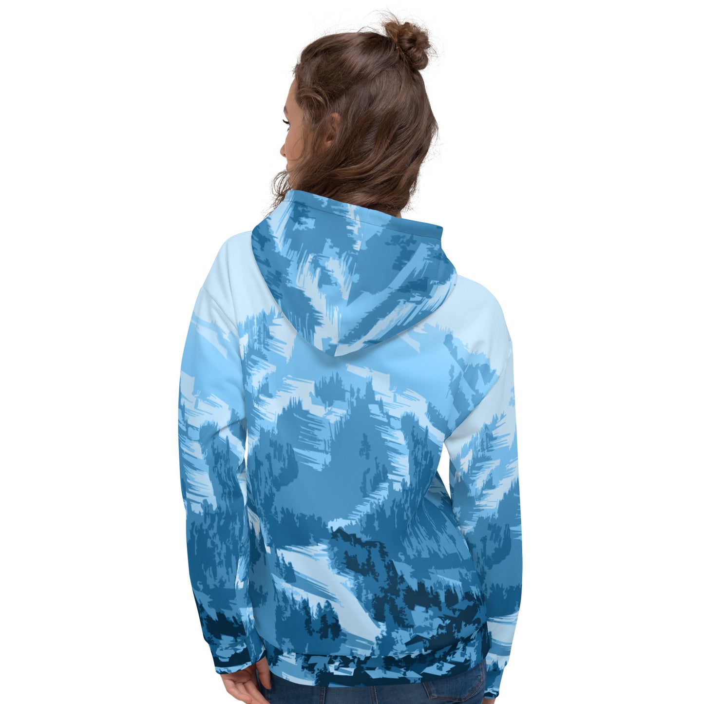 CS0028 - 01004 - AOP Ski Slopes Print Unisex Hoodie (Blue)