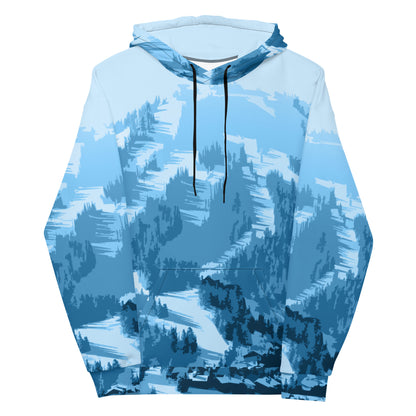 CS0028 - 01004 - AOP Ski Slopes Print Unisex Hoodie (Blue)