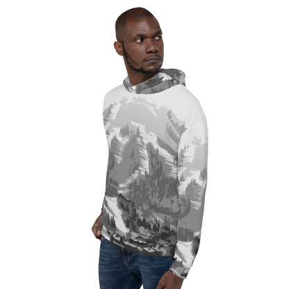 CS0028 - 01004 - AOP Ski Slopes Print Unisex Hoodie (Gray)