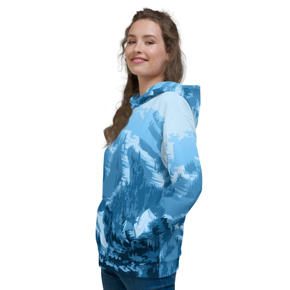 CS0028 - 01004 - AOP Ski Slopes Print Unisex Hoodie (Blue)