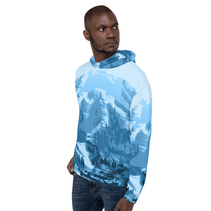 CS0028 - 01004 - AOP Ski Slopes Print Unisex Hoodie (Blue)